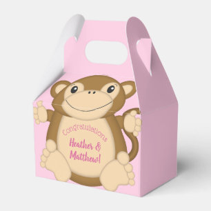 Monkey Baby Dusche Pink Geschenkschachtel