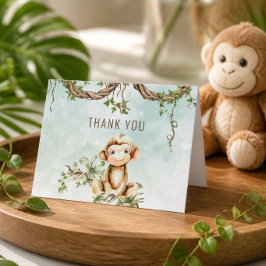 Monkey Baby Dusche Vielen Dank Hinweis Karten
