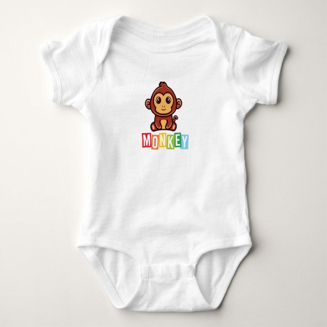 Monkey Baby Jersey Bodysuit Baby Strampler (Vorderseite)