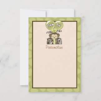 Monkey Baby Shooter FLAT Danke CA 3.5"x5" Mitteilungskarte