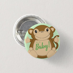 Monkey Baby Showgrün Button
