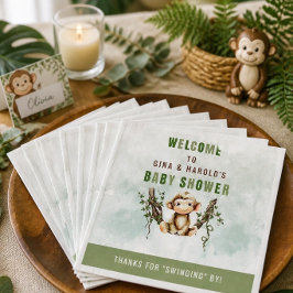 Monkey Baby Showpapier Napkins Serviette