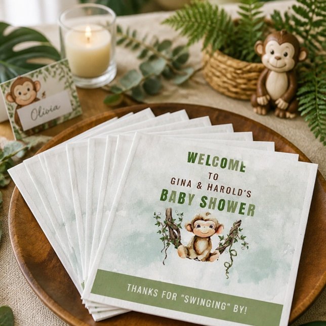 Monkey Baby Showpapier Napkins Serviette (Von Creator hochgeladen)