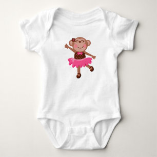 Monkey Ballerina Baby Strampler