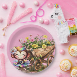 Monkey Ballerina Pappteller