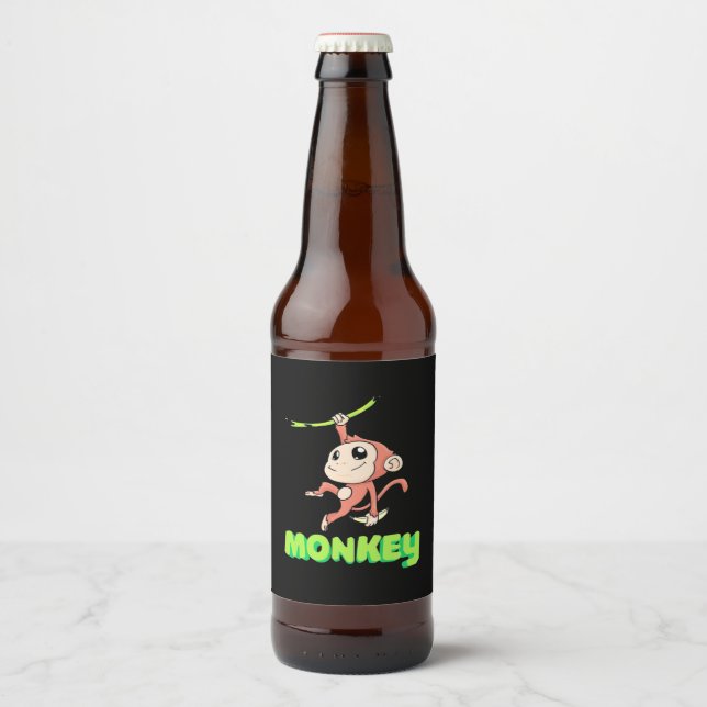 Monkey Banana Bierflaschenetikett (Vorderseite)