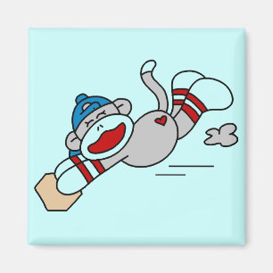 Monkey Baseball-Tauchen in niedrige T-Shirts und Magnet