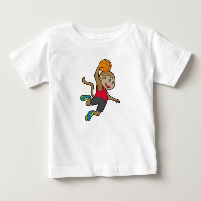 Monkey Basketball-Spieler Basketball Baby T-shirt (Vorderseite)