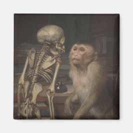 Monkey Before a Skeleton (von Gabriel von Max) Magnet