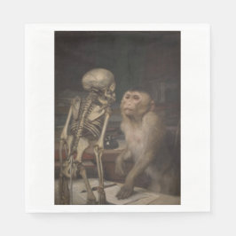 Monkey Before a Skeleton (von Gabriel von Max) Serviette