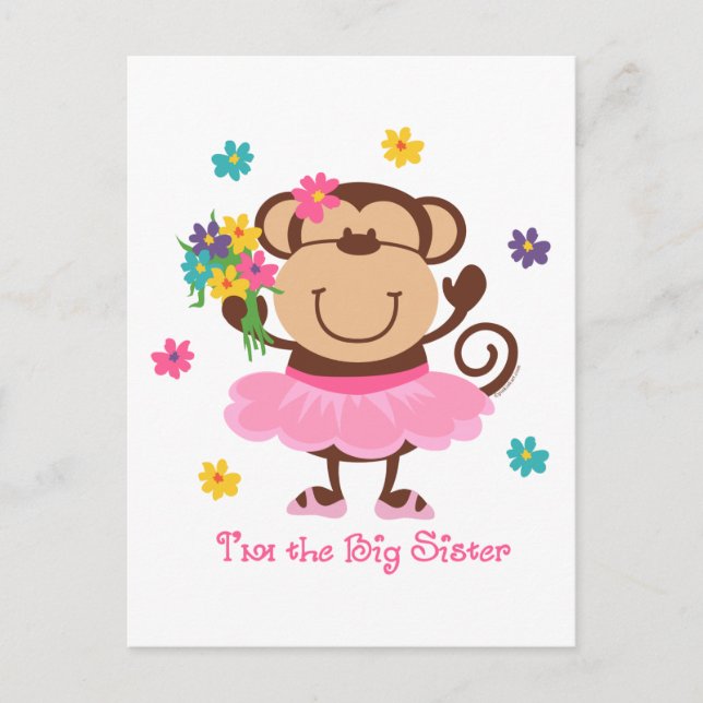 Monkey Big Sister Postkarte (Vorderseite)