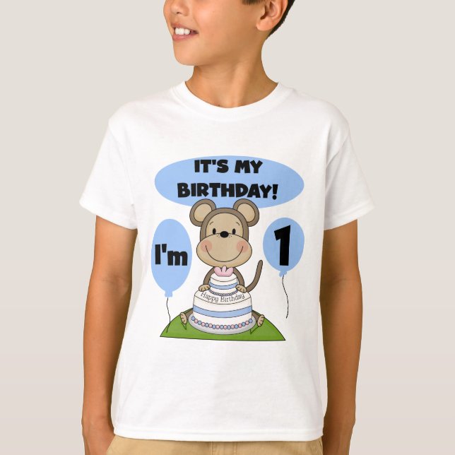 Monkey Birthday Boy 1. T-Shirt (Vorderseite)