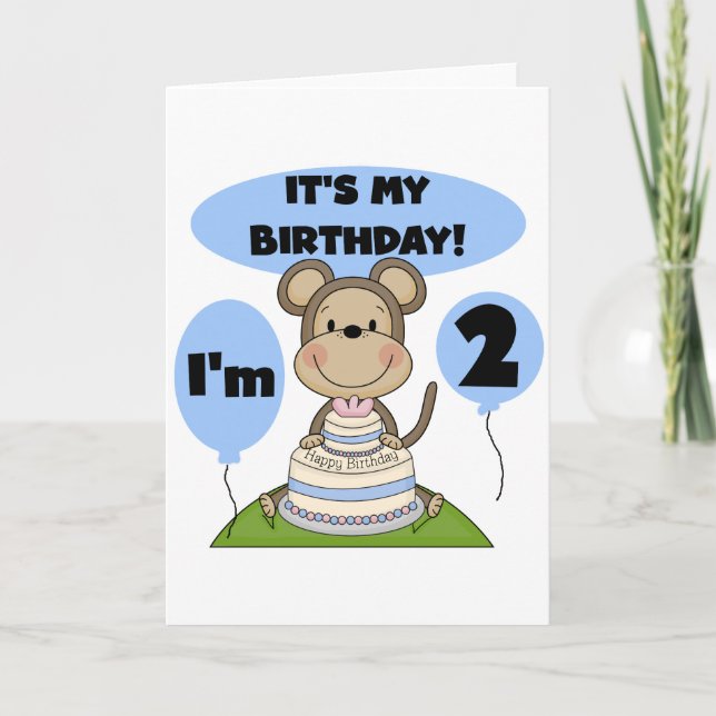 Monkey Birthday Boy 2. Shirts und Geschenke Karte (Vorderseite)