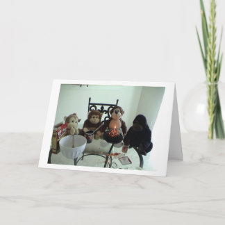 Monkey Birthday Cake Karte