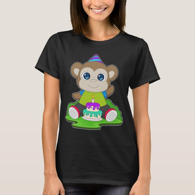 Monkey Birthday Cake T-Shirt (Vorderseite)