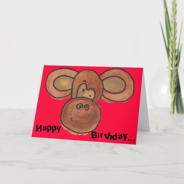 Monkey Birthday Card Karte (Vorderseite)