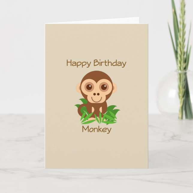 Monkey Birthday Card Karte (Vorderseite)