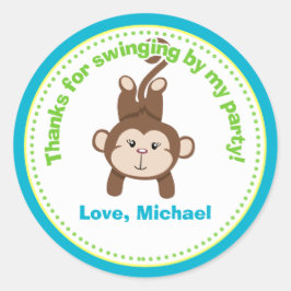 Monkey Birthday Party Gefallen Stickers
