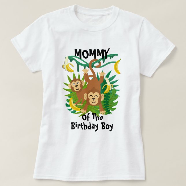 Monkey Birthday Shirt Mommy Monkey Geburtstag (Design vorne)