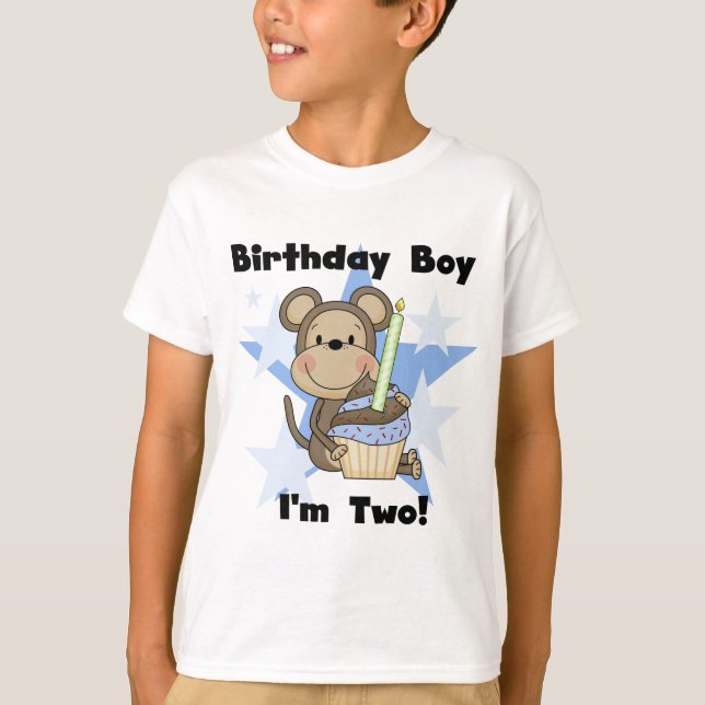 Monkey Boy 2nd Birthday Tshirts et cadeaux (Devant)
