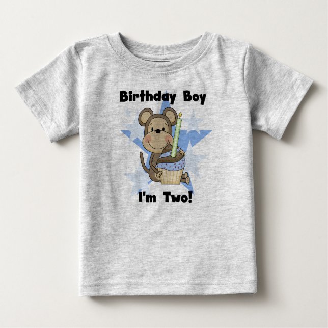 Monkey Boy 2nd Birthday Tshirts et cadeaux (Devant)