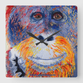 Monkey Boy Quadratische Wanduhr