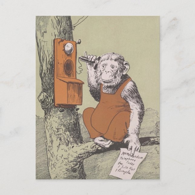 &quot;Monkey Business Call&quot; Postkarte (Vorderseite)