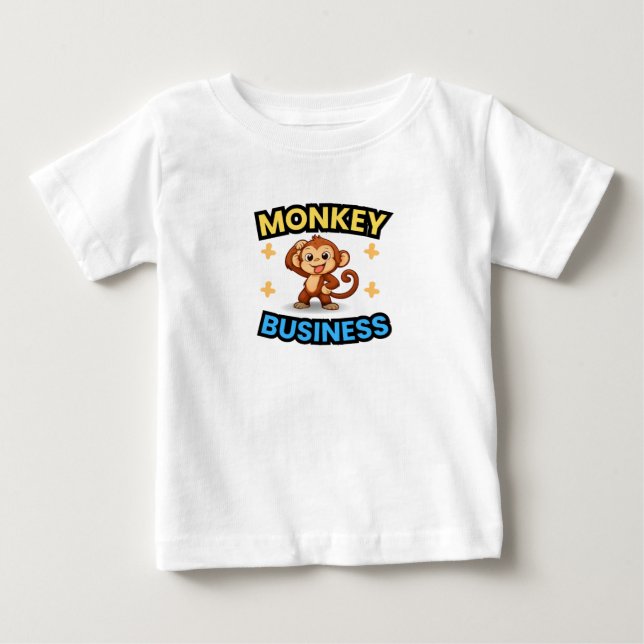 Monkey Business Funny  Baby T-shirt (Vorderseite)