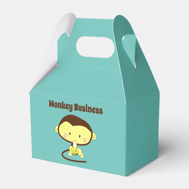 Monkey Business Funny Cartoon Affendesign Geschenkschachtel (Vorderseite)