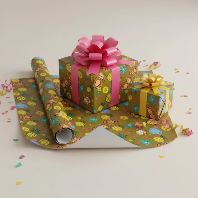 Monkey Business Pattern Geschenkpapier (Von Creator hochgeladen)