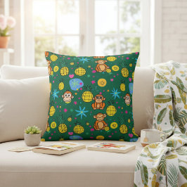 Monkey Business Pattern Kissen