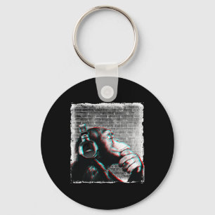 Monkey Chimp mit Kopfhörer Shirt - Edm Dj Music Schlüsselanhänger