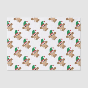 Monkey Christmas Elf Seidenpapier