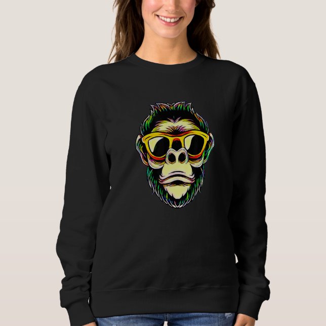 Monkey Cool Glasses Sweatshirt (Vorderseite)