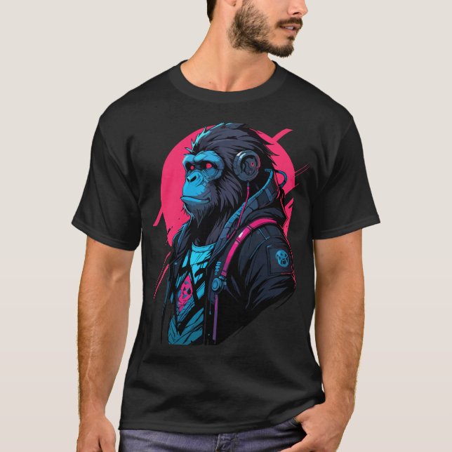 Monkey Cyberpunk T-Shirt (Vorderseite)