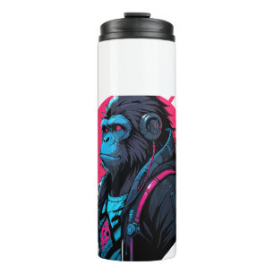 Monkey Cyberpunk Thermosbecher