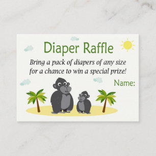 Monkey Diaper Raffelkarten Platzkarte