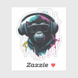 Monkey dj aufkleber