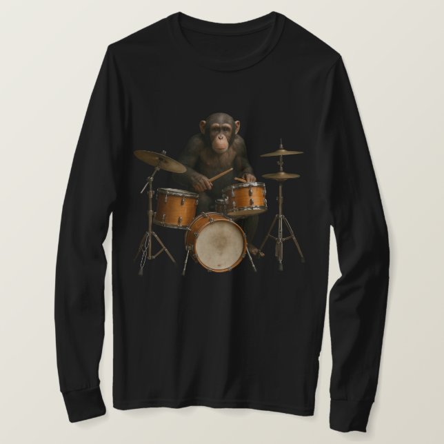 Monkey Drummer Muster Shirt (Design vorne)