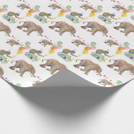 Monkey Elephant Balloon Party Birthday Gift Wrap Geschenkpapier