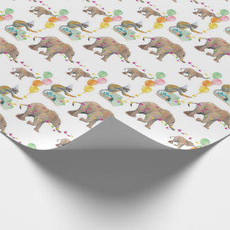 Monkey Elephant Balloon Party Birthday Gift Wrap Geschenkpapier