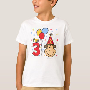Monkey Face 3. Geburtstag T-Shirt