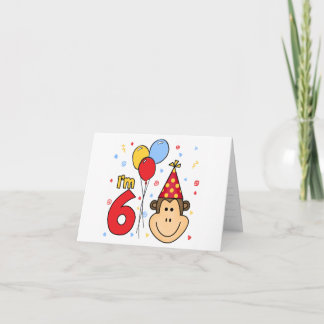 Monkey Face 6. Geburtstag Einladung
