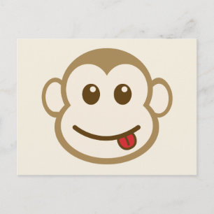 Monkey Face Vector Art Postkarte