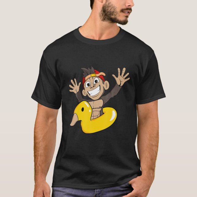 Monkey Floating Hoop Duck T-Shirt (Vorderseite)
