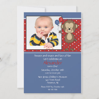 Monkey Foto Geburtstag Einladung