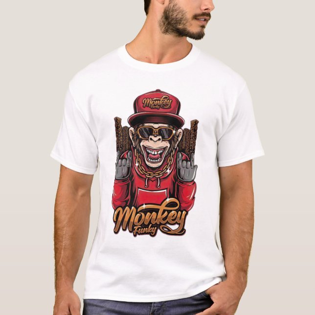 Monkey Funky T-Shirt - Cool Hip Hop Monkey Graphic (Devant)