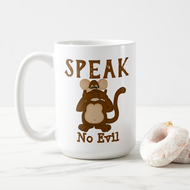 Monkey Funny Speak No Evil Kaffeetasse (Mit Donut)