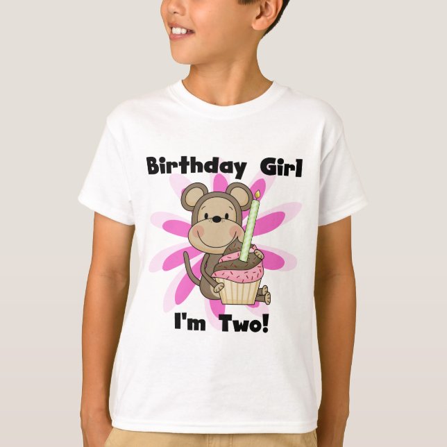 Monkey Girl 2e Anniversaire Tshirts et cadeaux (Devant)