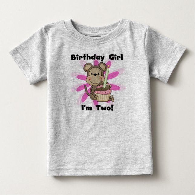 Monkey Girl 2e Anniversaire Tshirts et cadeaux (Devant)